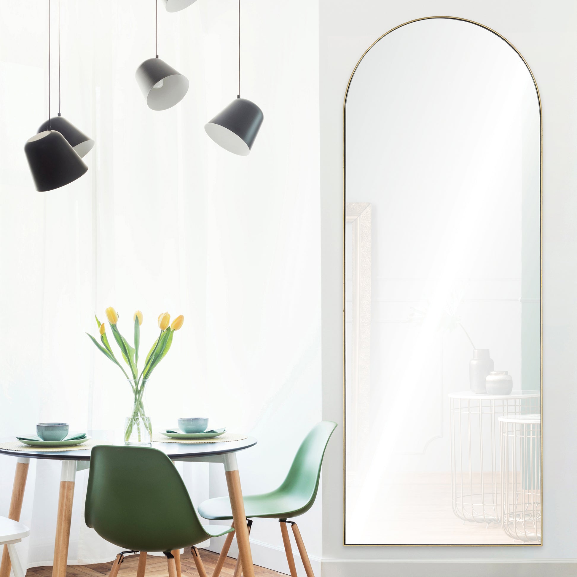 Thatcher 80" Tall Irregular Full Length Mirror, Yellow-Full Length Mirror-DECOROLALA