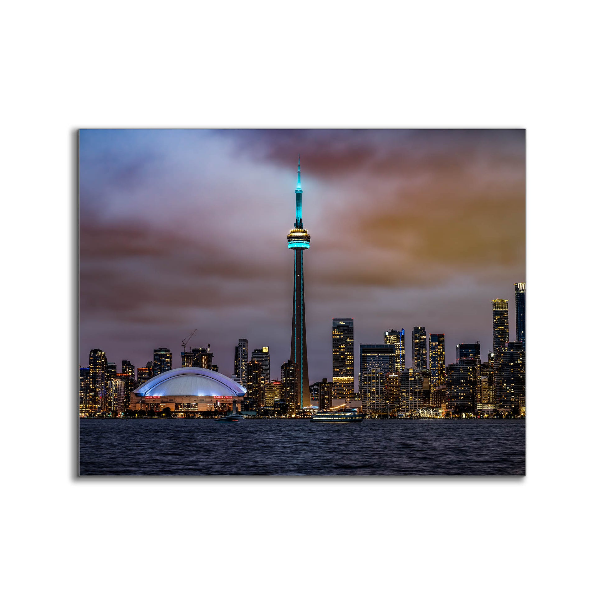 The CN Tower, Roger Center and Lake Ontario at sunset-Cities Skyline-Wall decor-Wall Art-DECOROLALA