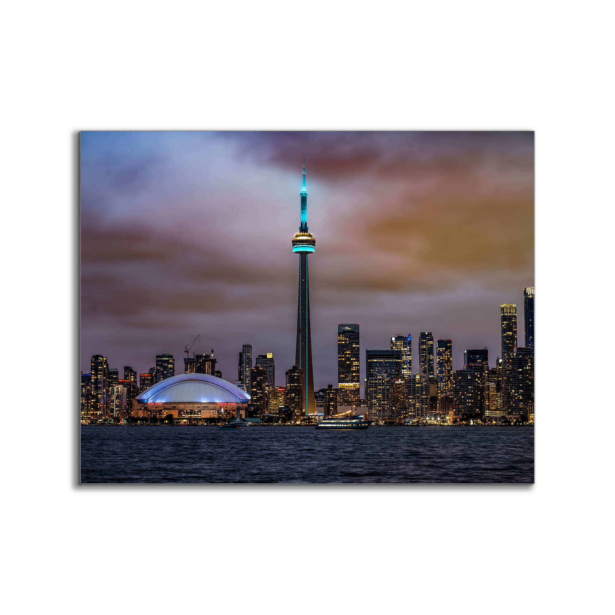 The CN Tower, Roger Center and Lake Ontario at sunset-Cities Skyline-Wall decor-Wall Art-DECOROLALA
