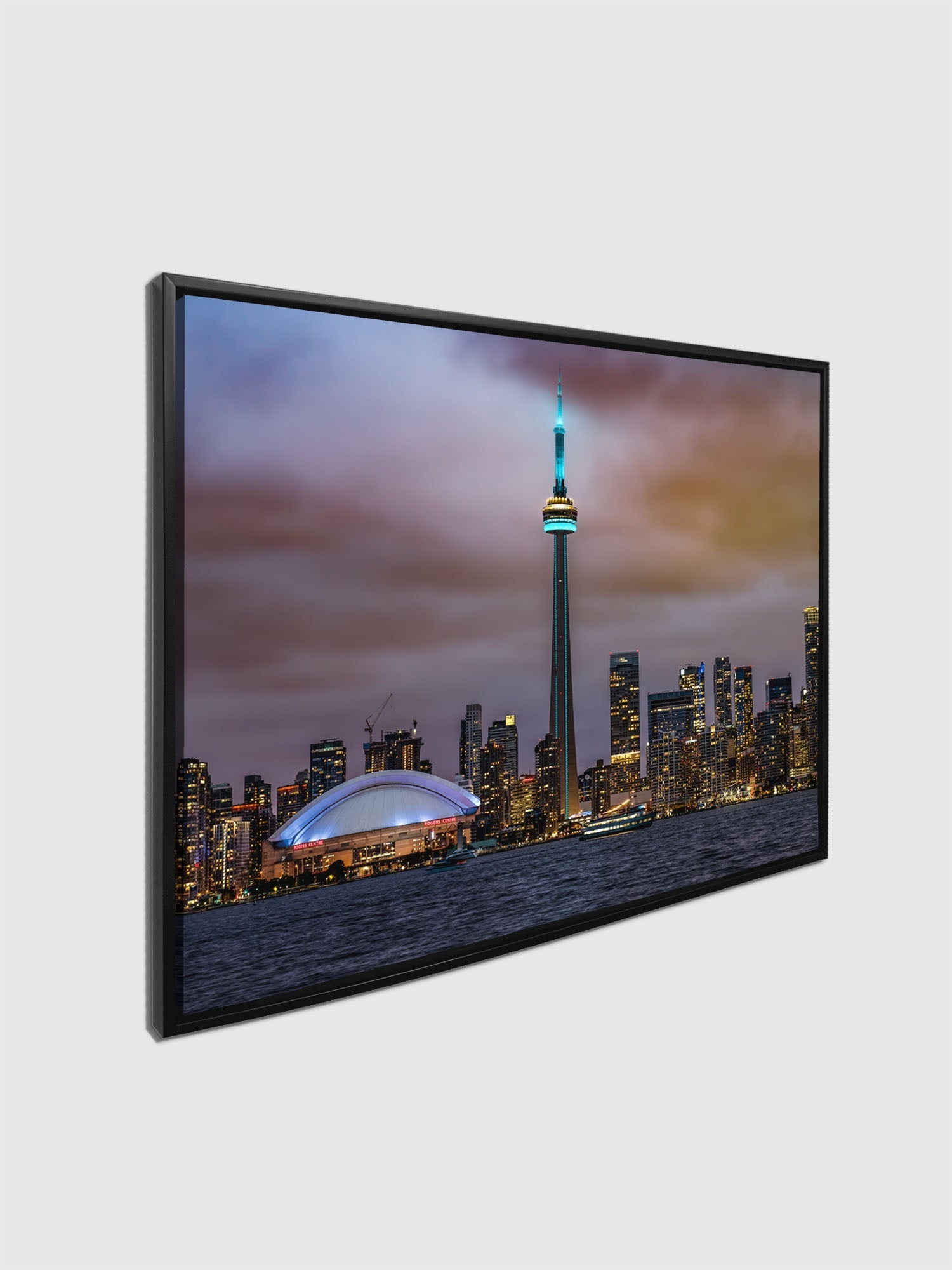 The CN Tower, Roger Center and Lake Ontario at sunset-Cities Skyline-Wall decor-Wall Art-DECOROLALA