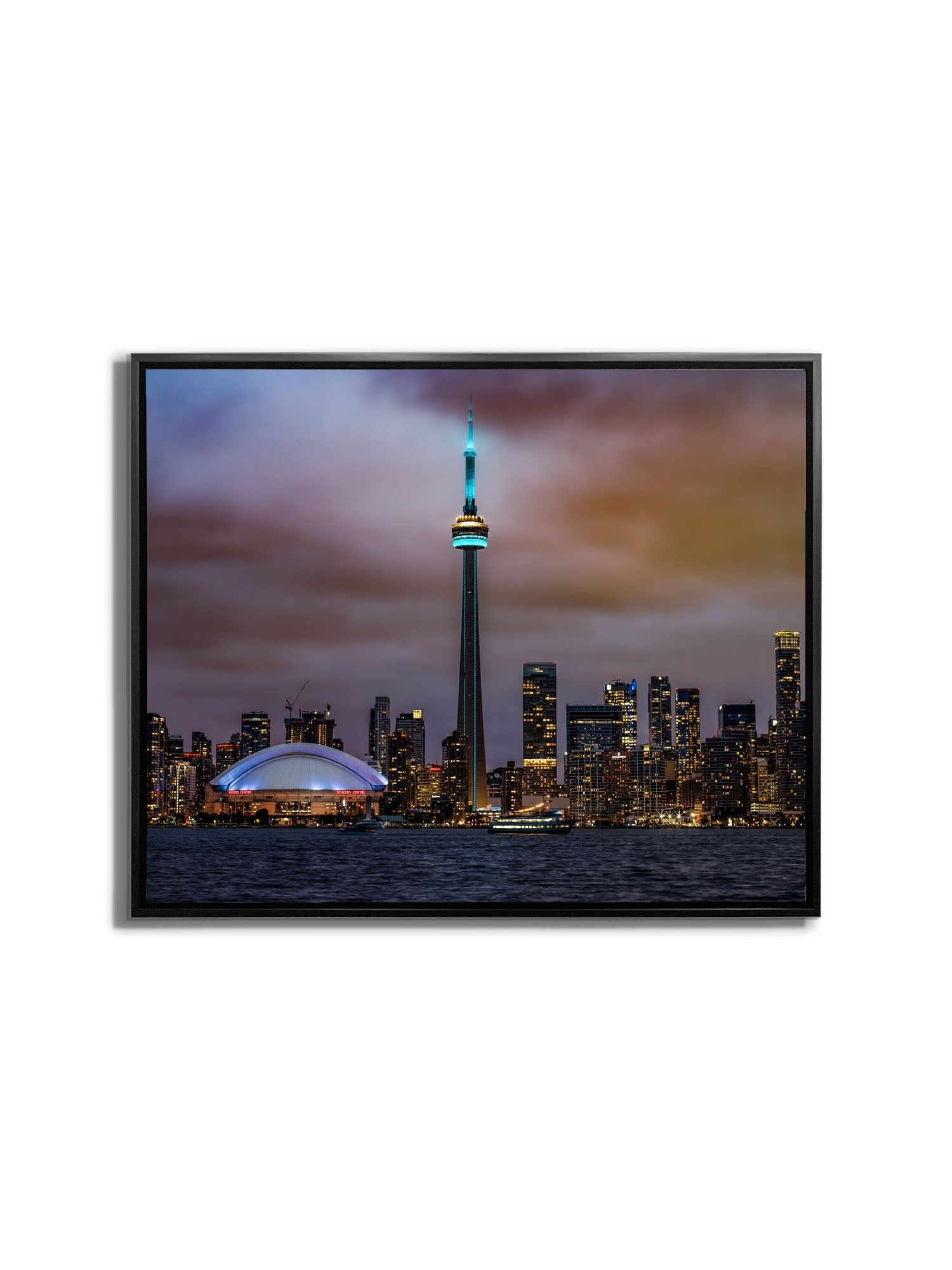 The CN Tower, Roger Center and Lake Ontario at sunset-Cities Skyline-Wall decor-Wall Art-DECOROLALA