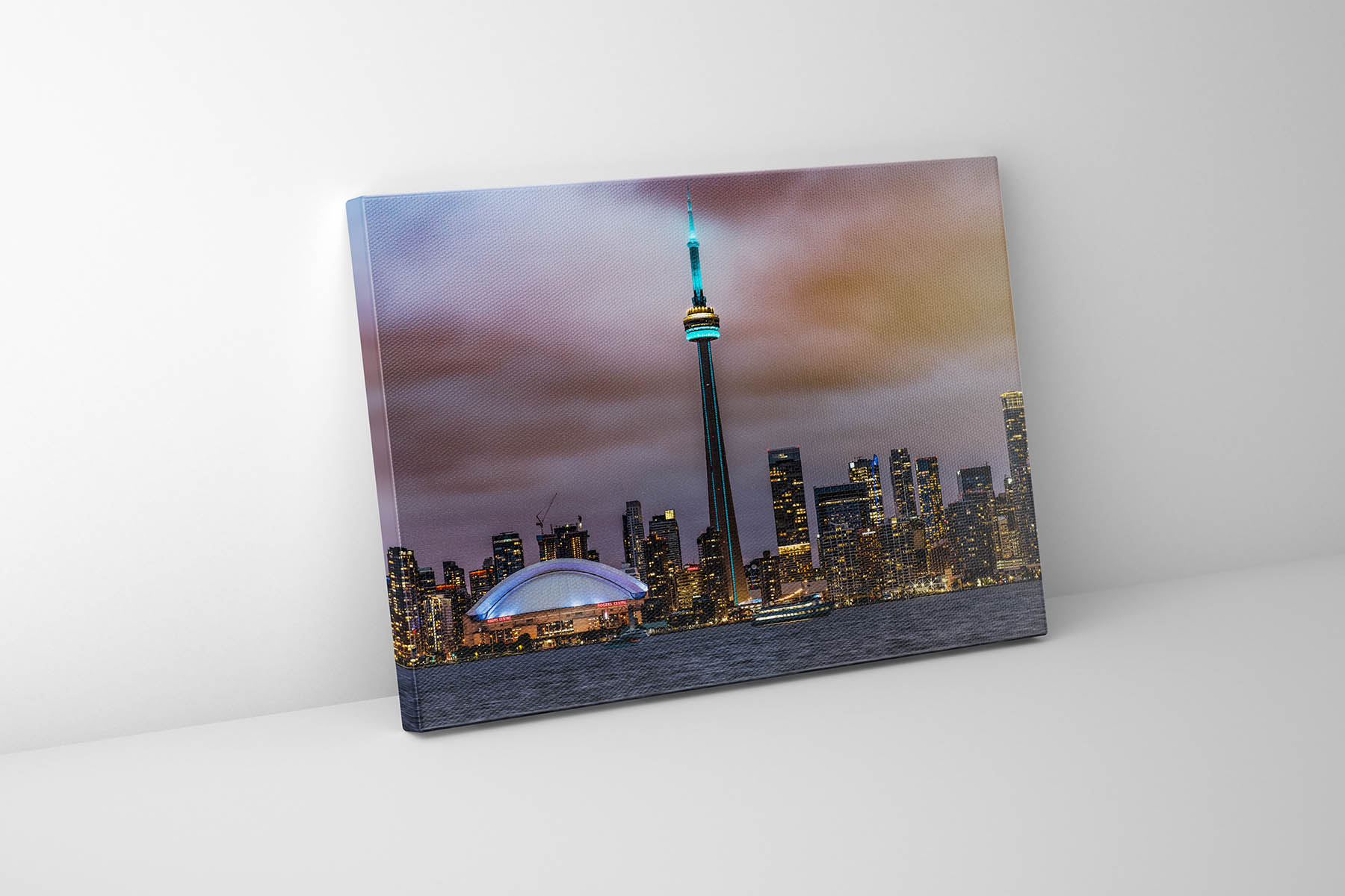 The CN Tower, Roger Center and Lake Ontario at sunset-Cities Skyline-Wall decor-Wall Art-DECOROLALA