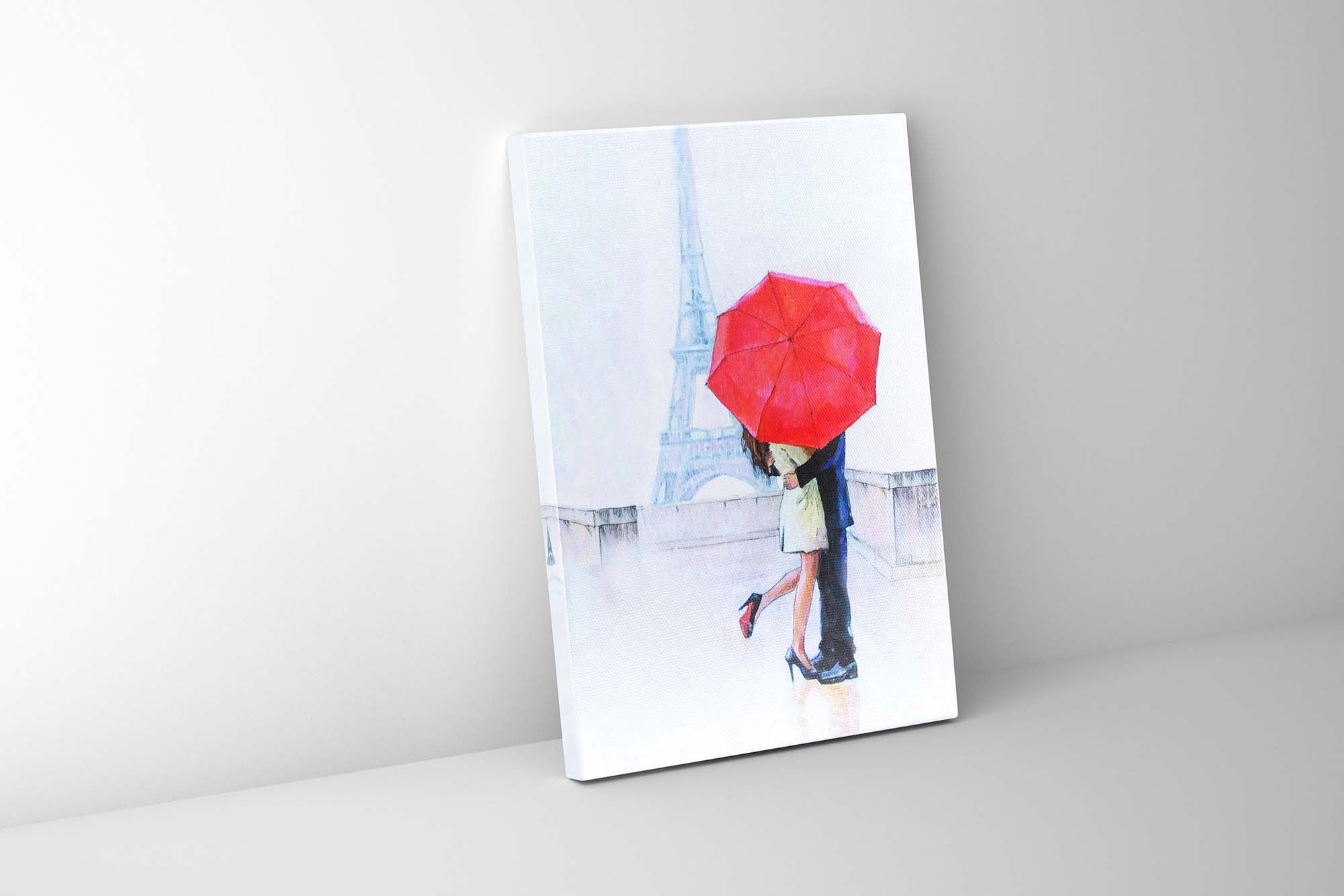 The Couple and Red Ambarella Canvas Wall Art Print-Wall Art-DECOROLALA