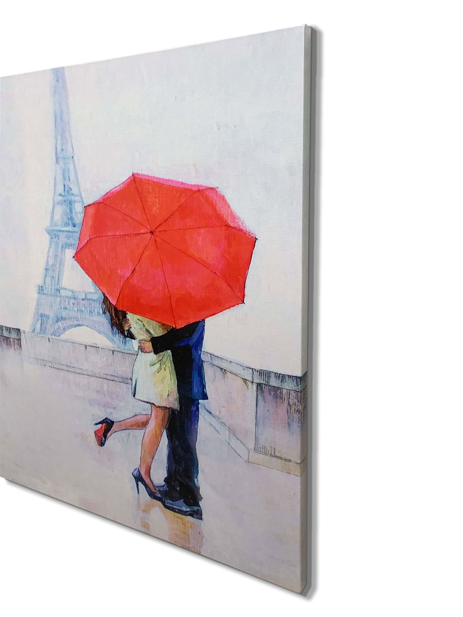 The Couple and Red Ambarella Canvas Wall Art Print-Wall Art-DECOROLALA