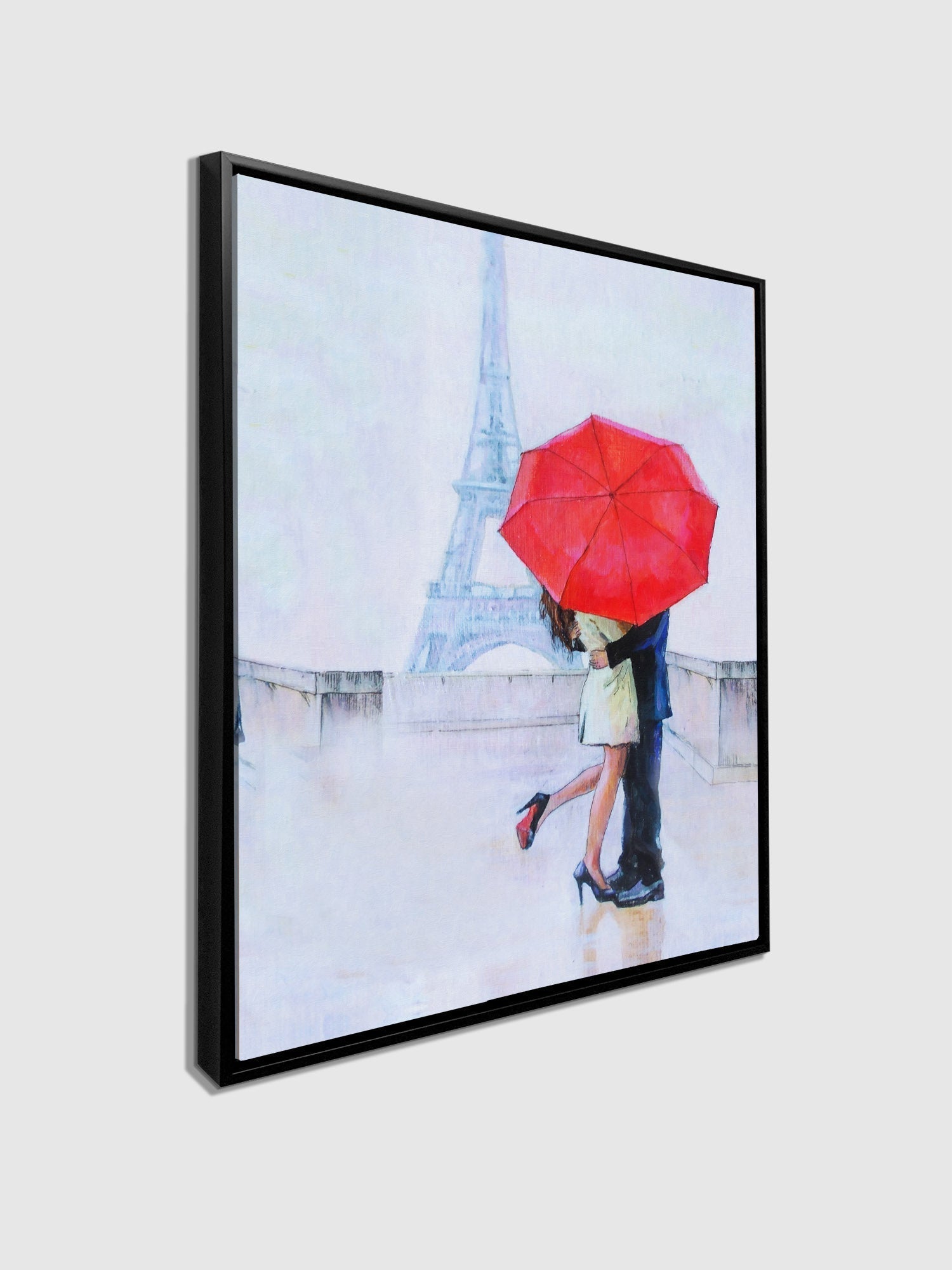 The Couple and Red Ambarella Canvas Wall Art Print-Wall Art-DECOROLALA