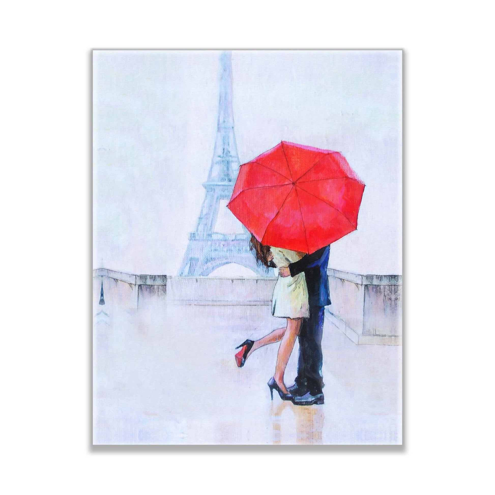 The Couple and Red Ambarella Canvas Wall Art Print-Wall Art-DECOROLALA
