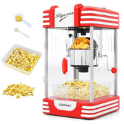 Theater Style Countertop Popcorn Maker with Stainless Steel Kettle-Red-Small Appliances-DECOROLALA