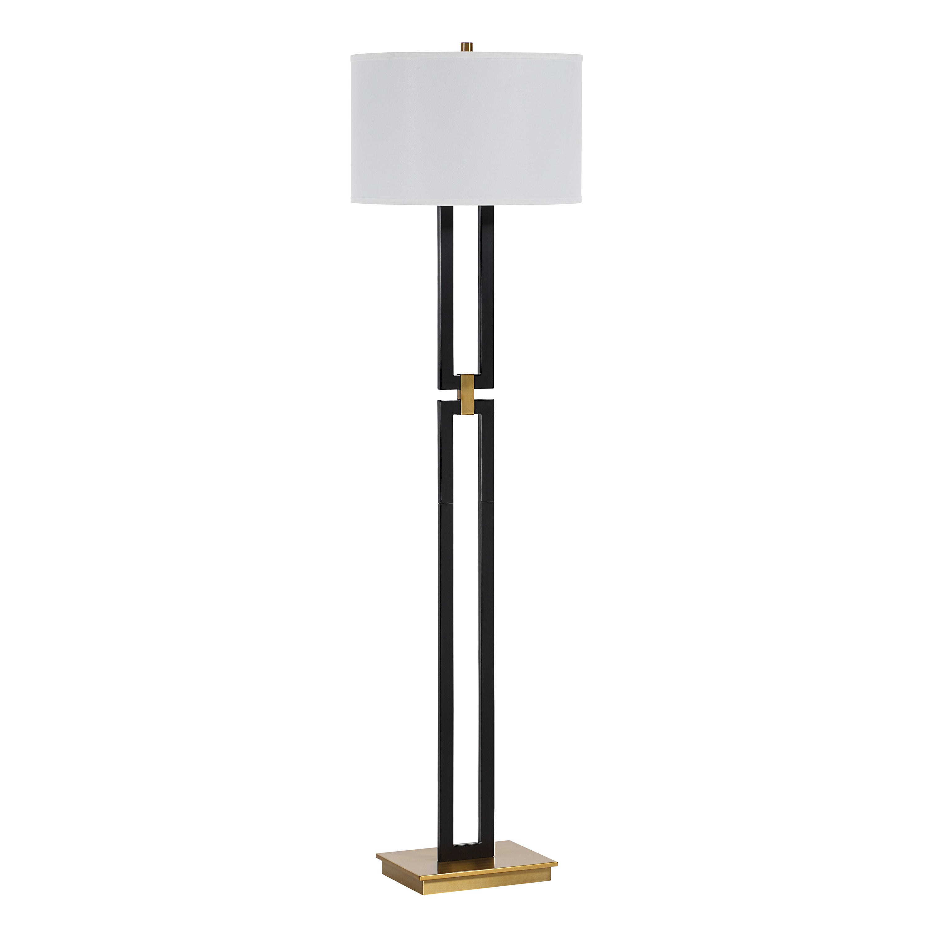 Theo 64.5" Floor Lamp, Matte Black with Gold-Floor Lamp-DECOROLALA