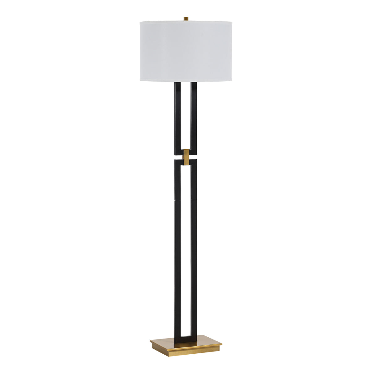 Theo 64.5" Floor Lamp, Matte Black with Gold-Floor Lamp-DECOROLALA