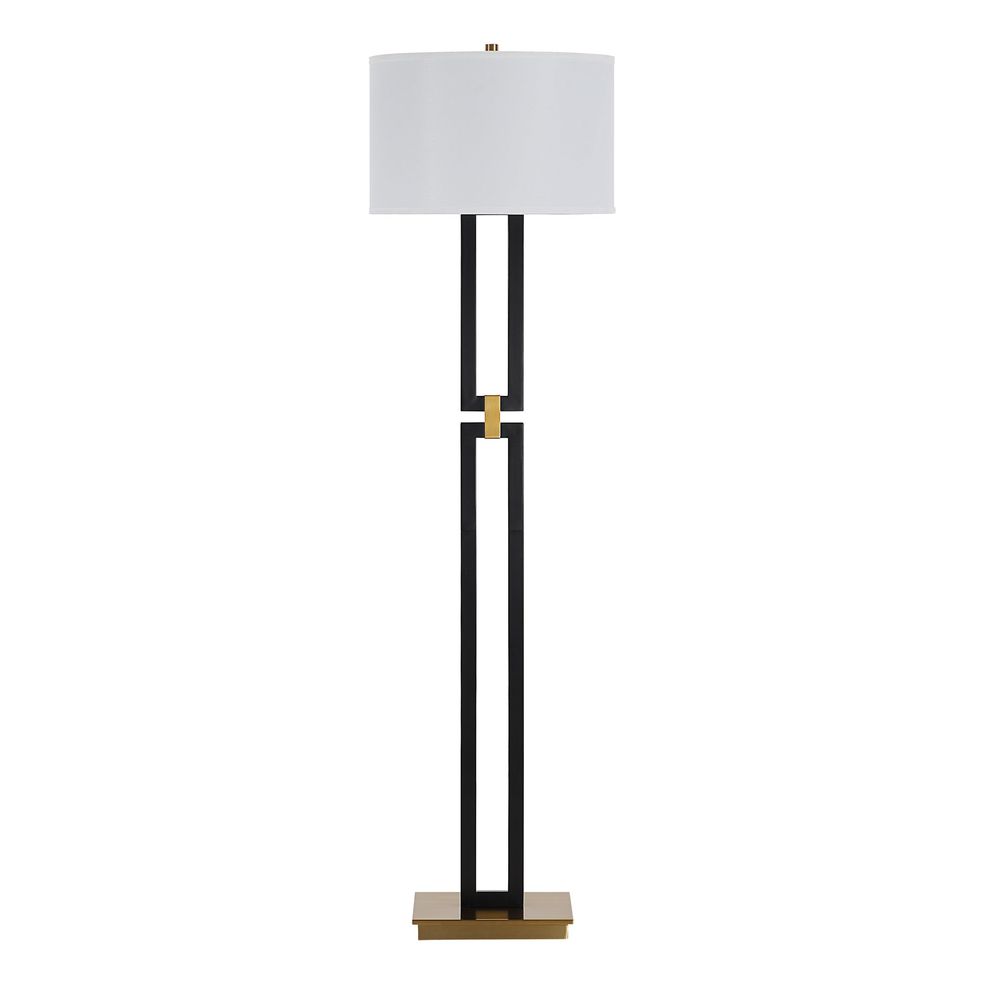 Theo 64.5" Floor Lamp, Matte Black with Gold-Floor Lamp-DECOROLALA