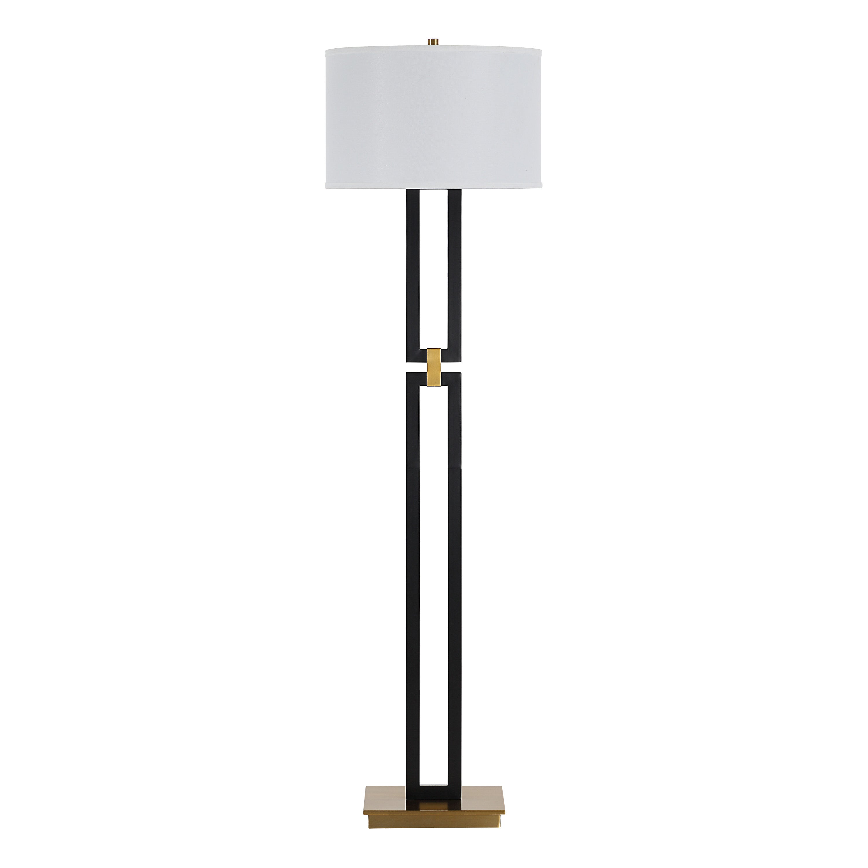 Theo 64.5" Floor Lamp, Matte Black with Gold-Floor Lamp-DECOROLALA
