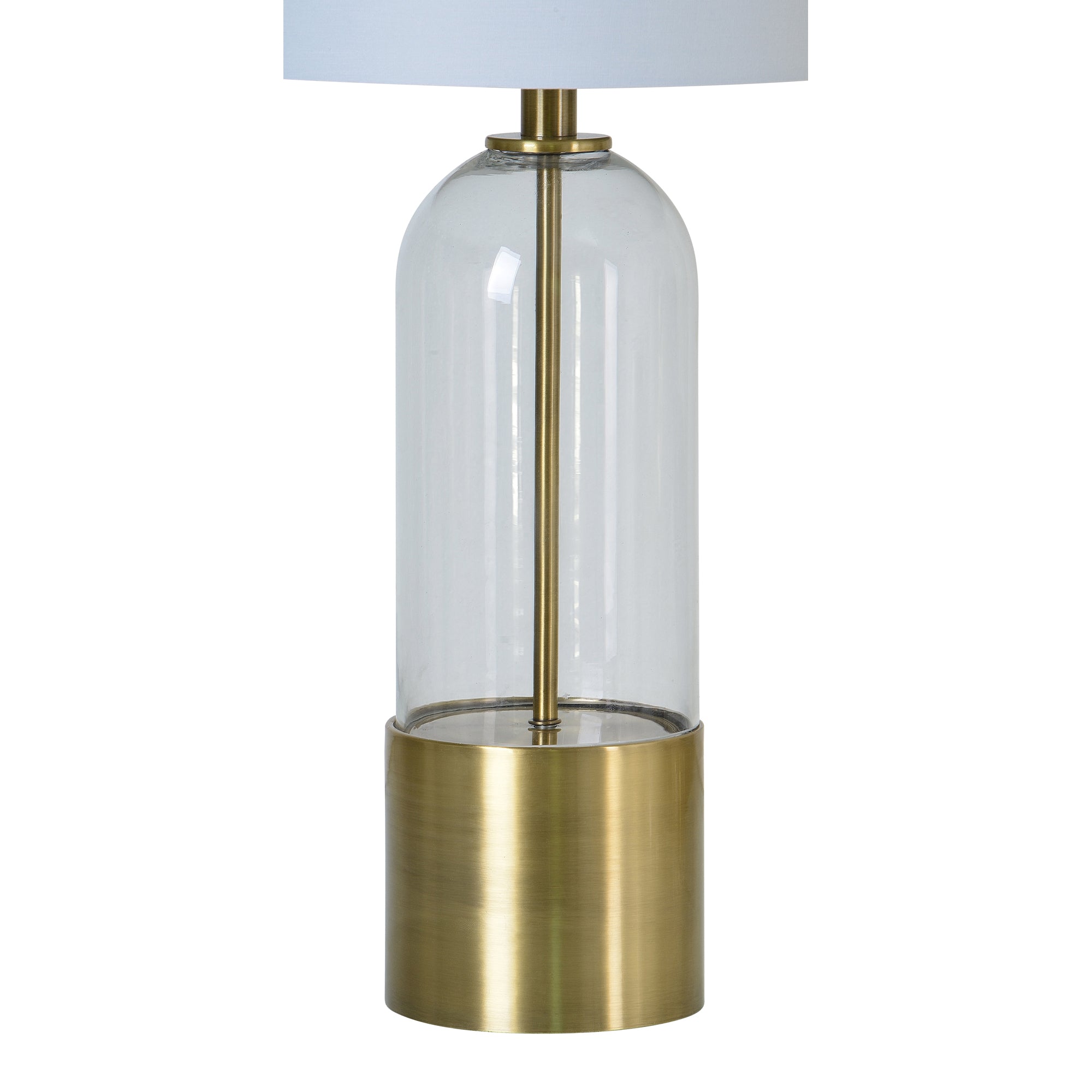 Theodore 27.5" Table Lamp, Antique Brass, Clear Glass-Table Lamp-DECOROLALA