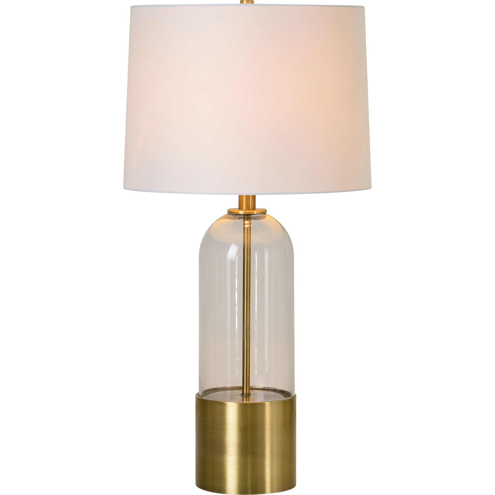 Theodore 27.5" Table Lamp, Antique Brass, Clear Glass-Table Lamp-DECOROLALA