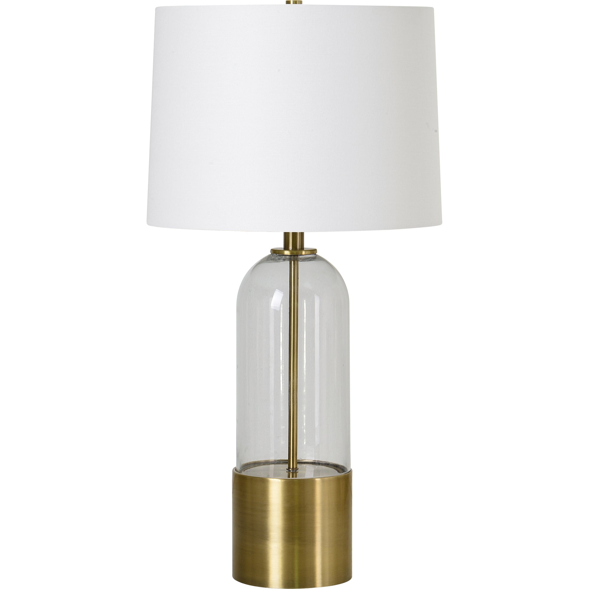 Theodore 27.5" Table Lamp, Antique Brass, Clear Glass-Table Lamp-DECOROLALA