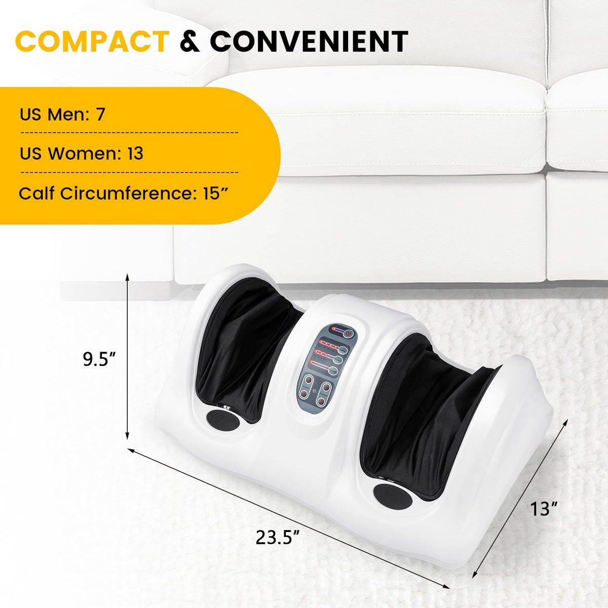 Therapeutic Shiatsu Foot Massager with High Intensity Rollers-White-Foot Massager-DECOROLALA