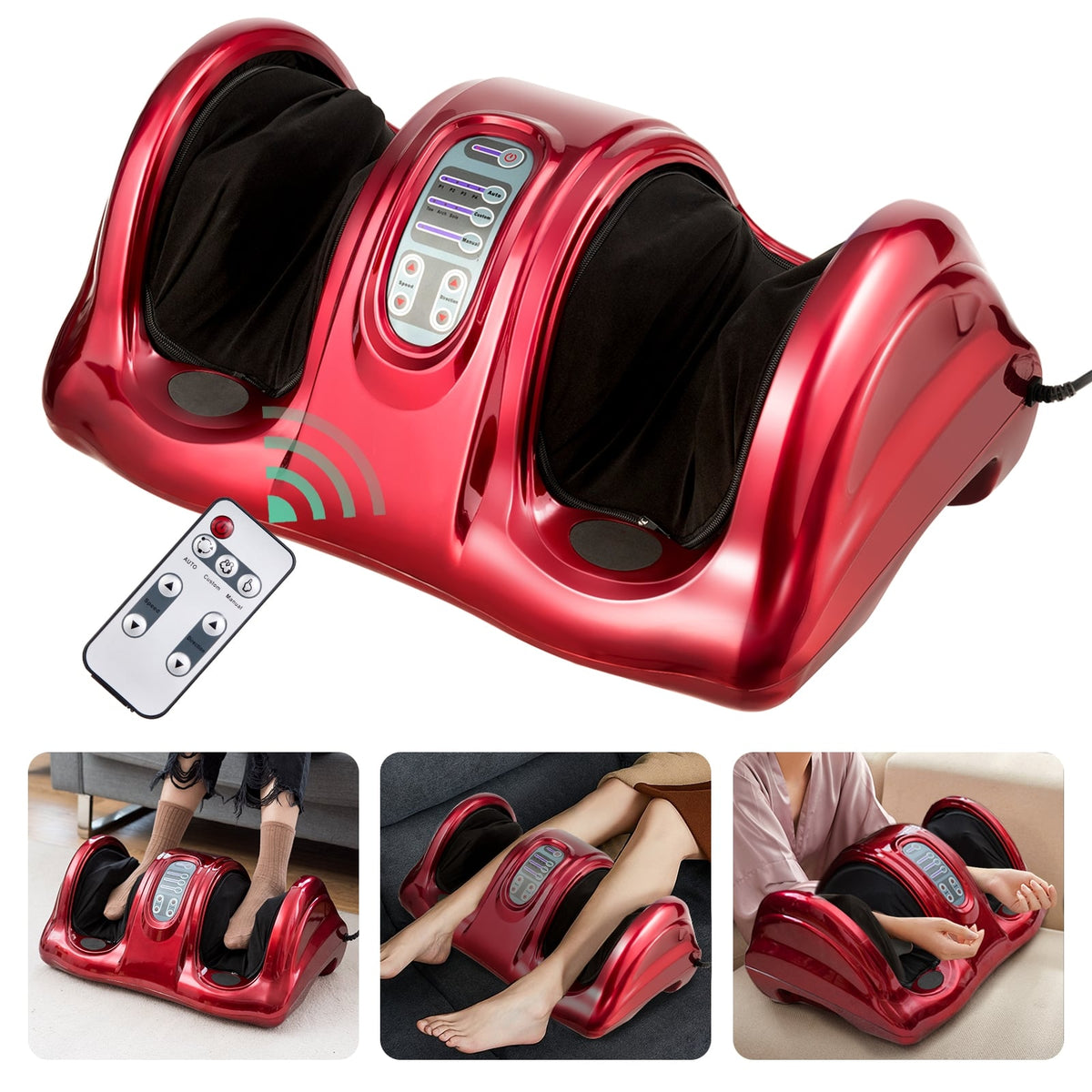 Therapeutic Shiatsu Foot Massager with High Intensity Rollers-Wine-Foot Massager-DECOROLALA