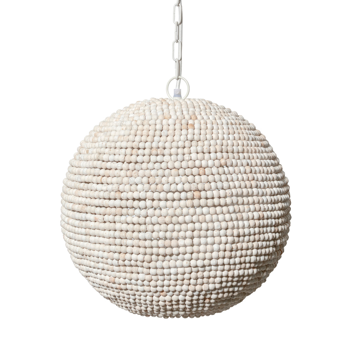 Theta 15.5x14.5 White-Washed Wood Beaded Pendant Light-Pendant Lighting-DECOROLALA