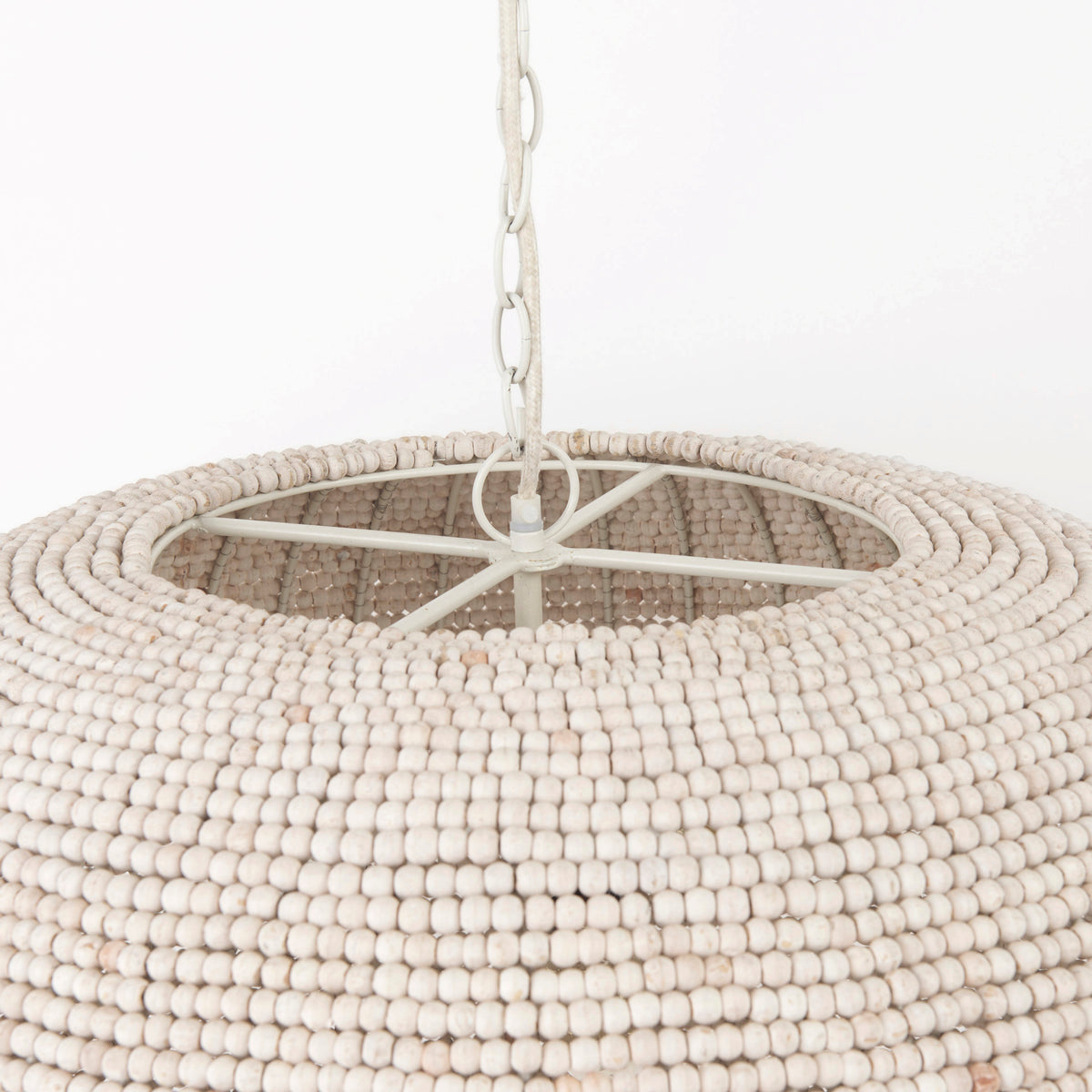 Theta 30.0 L x 30.0 W x 15.0 H White-Washed Beaded Chandelier-Chandeliers-DECOROLALA