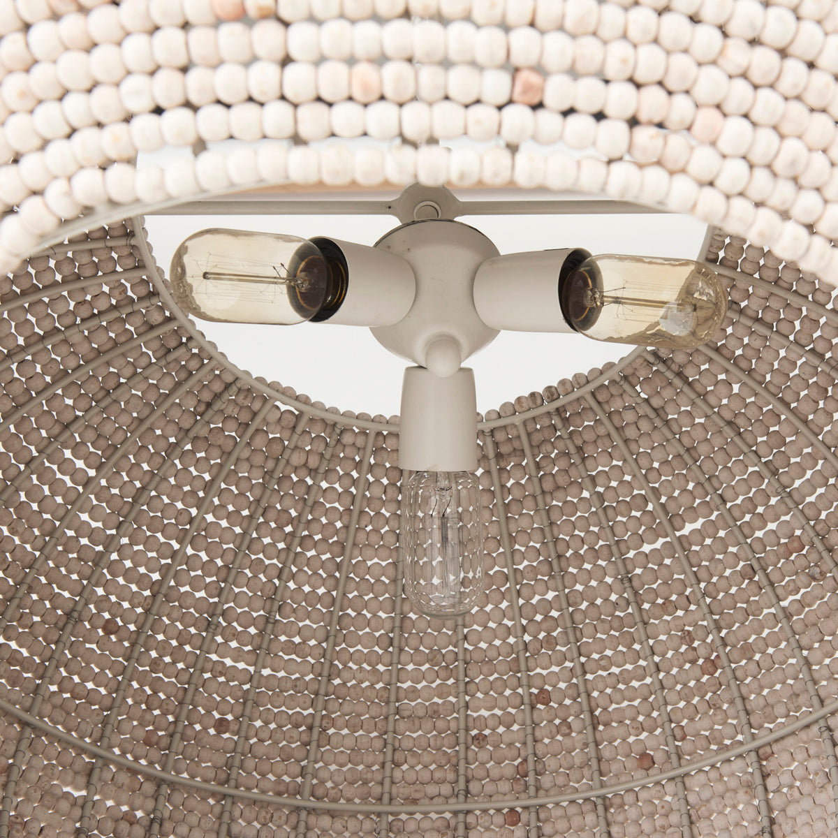 Theta 30.0 L x 30.0 W x 15.0 H White-Washed Beaded Chandelier-Chandeliers-DECOROLALA