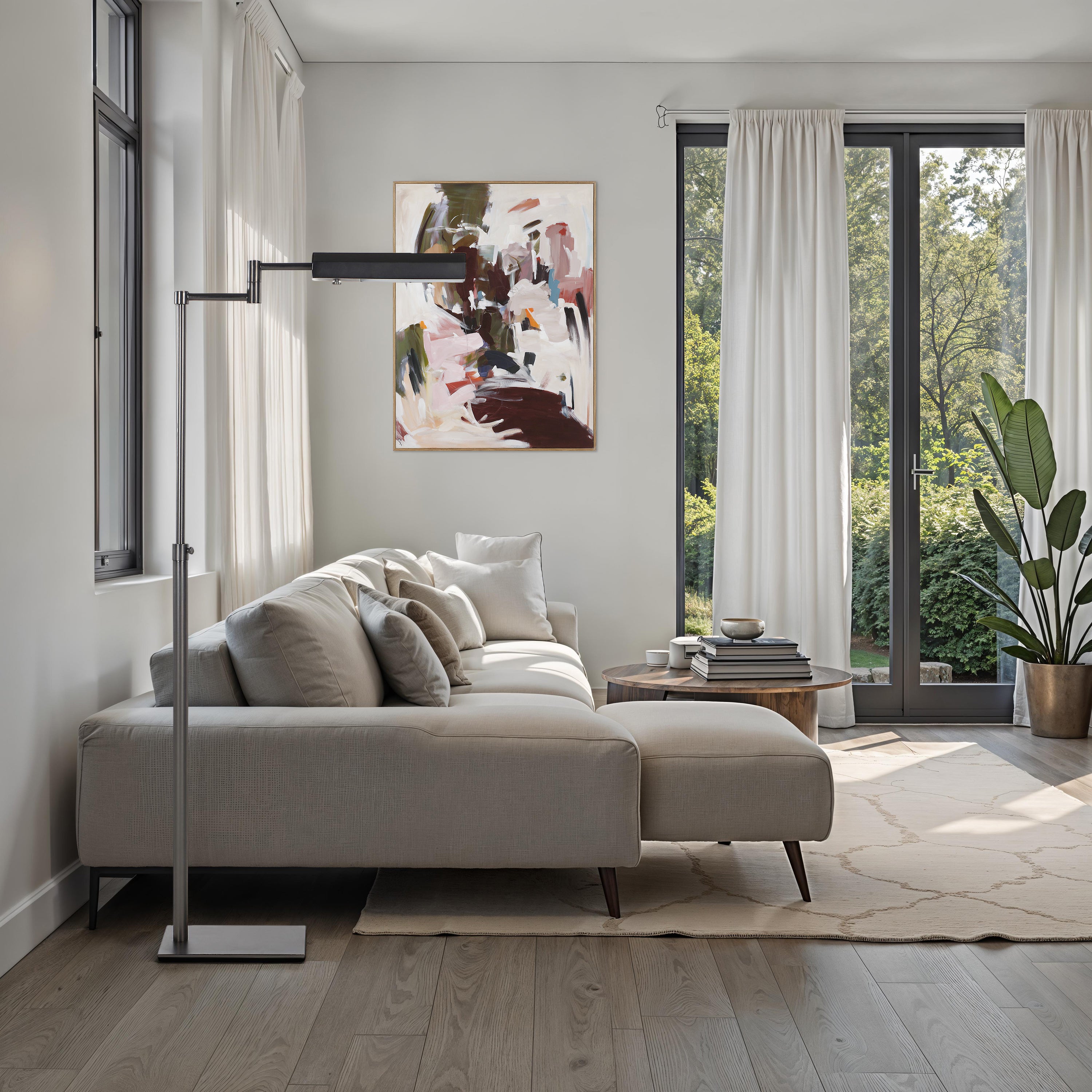 Thiva 45.25-60" ADJ Height Floor Lamp, Bronze-Floor Lamp-DECOROLALA