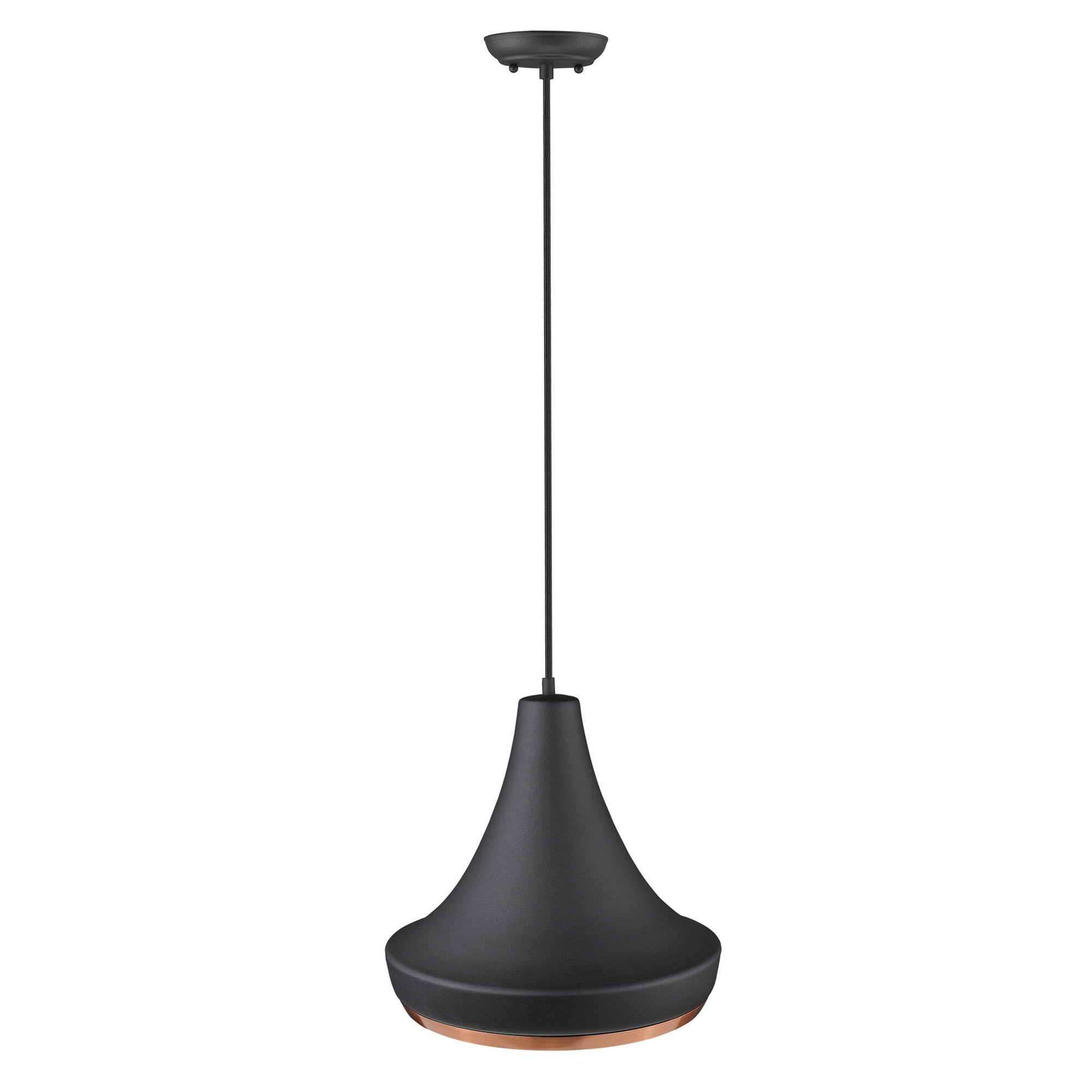Tholos 1-Light Matte Black Pendant-Pendants-Hanging Lights-DECOROLALA