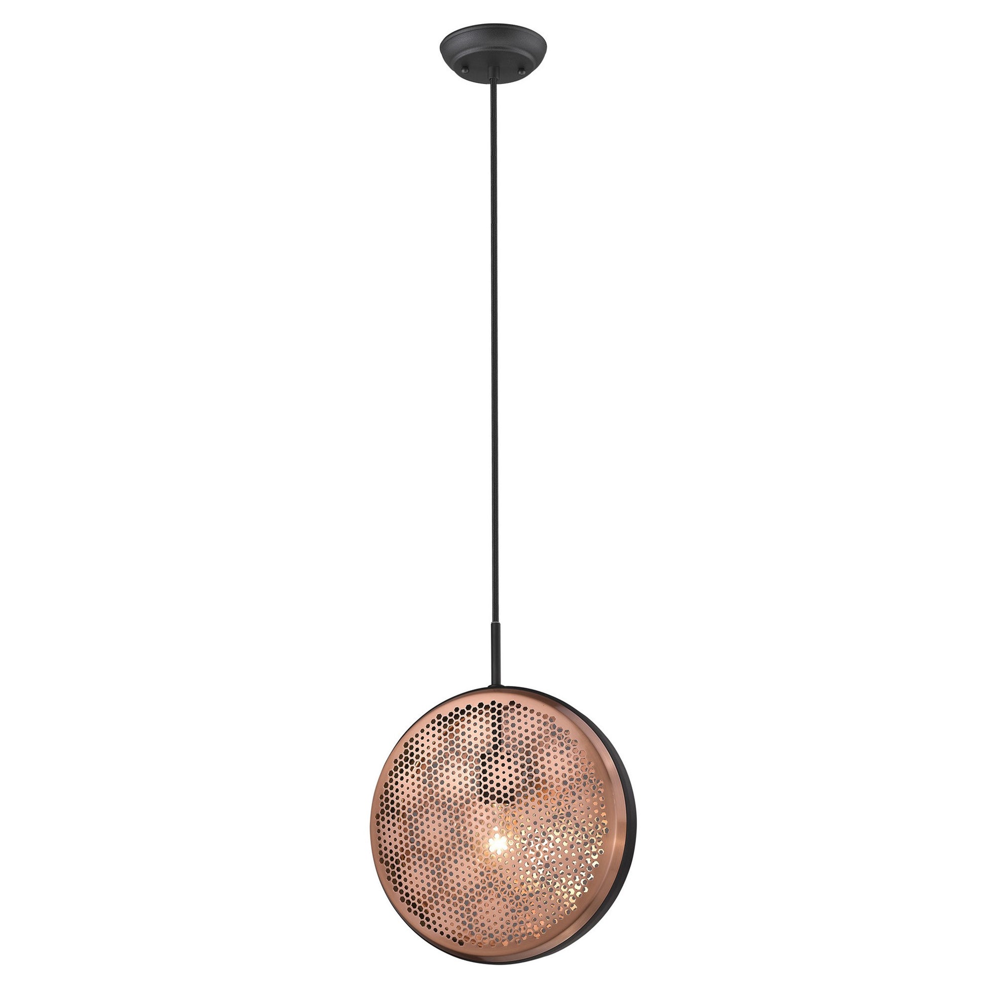 Tholos 1-Light Matte Black Pendant-Pendants-Hanging Lights-DECOROLALA