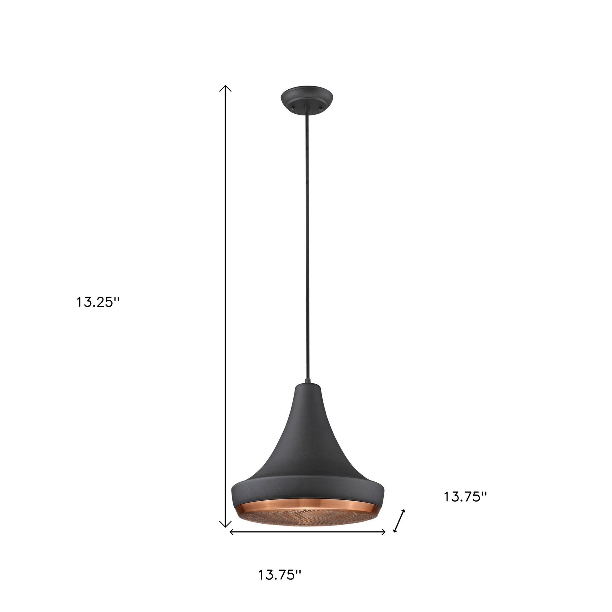 Tholos 1-Light Matte Black Pendant-Pendants-Hanging Lights-DECOROLALA