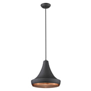 Tholos 1-Light Matte Black Pendant-Pendants-Hanging Lights-DECOROLALA