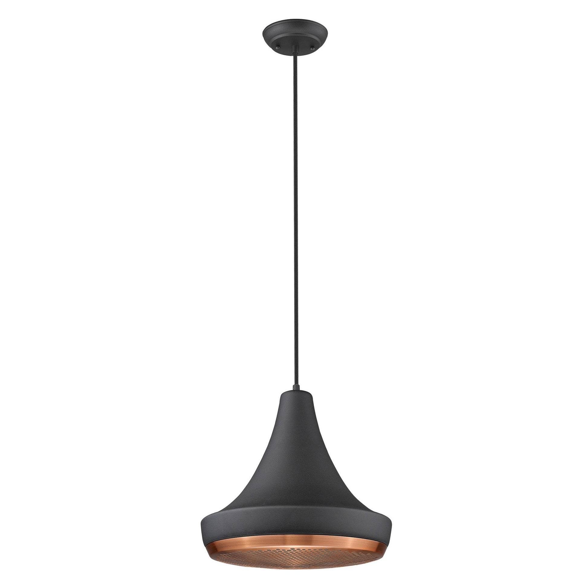 Tholos 1-Light Matte Black Pendant-Pendants-Hanging Lights-DECOROLALA