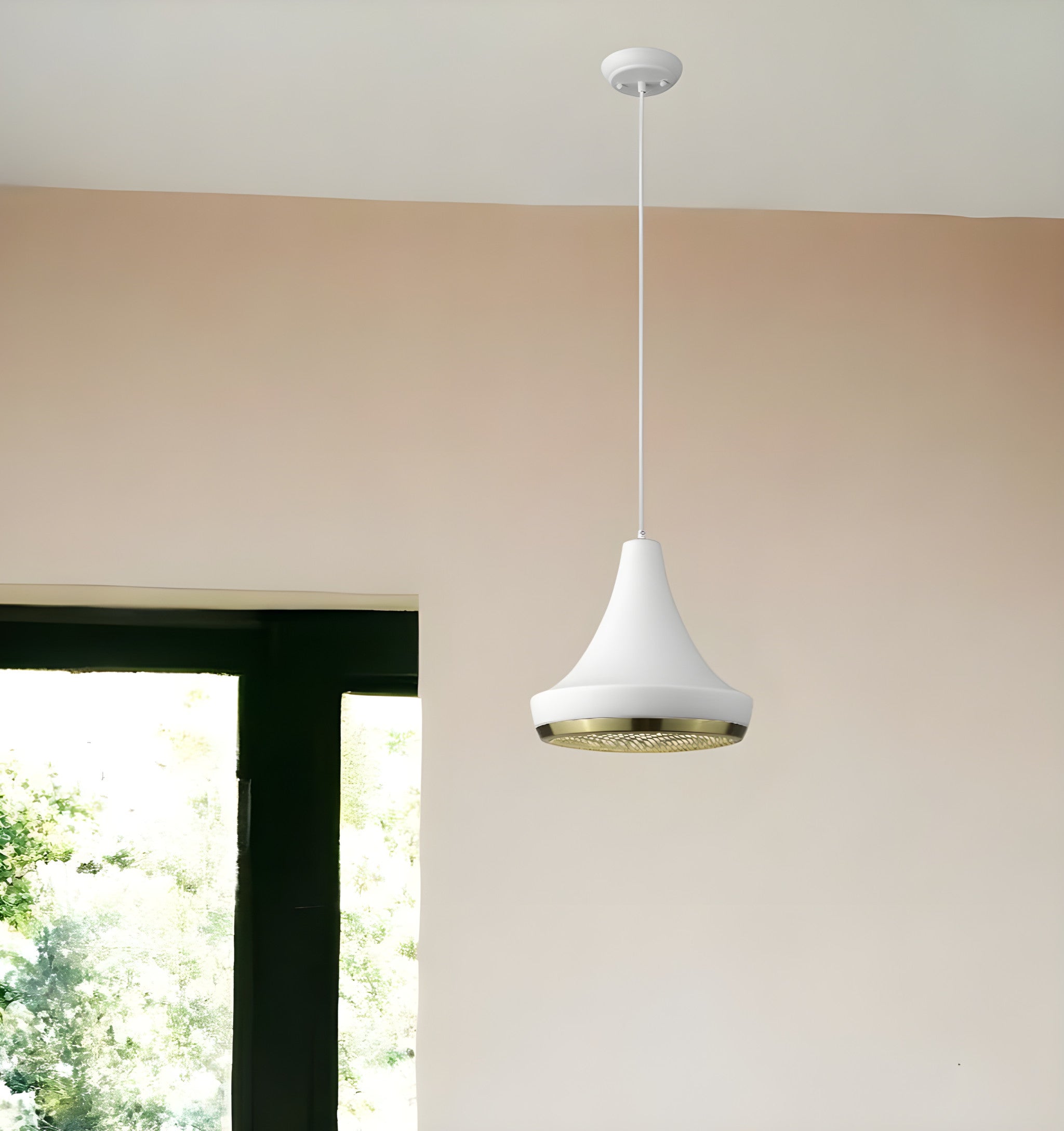 Tholos 1-Light White Pendant-Pendants-Hanging Lights-DECOROLALA