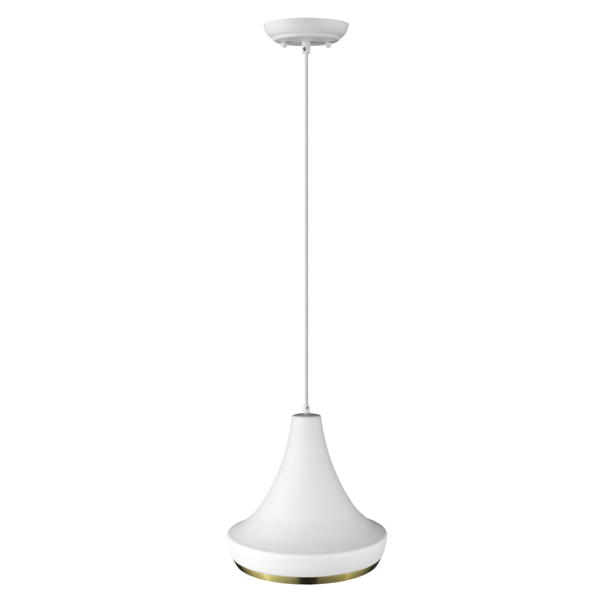 Tholos 1-Light White Pendant-Pendants-Hanging Lights-DECOROLALA