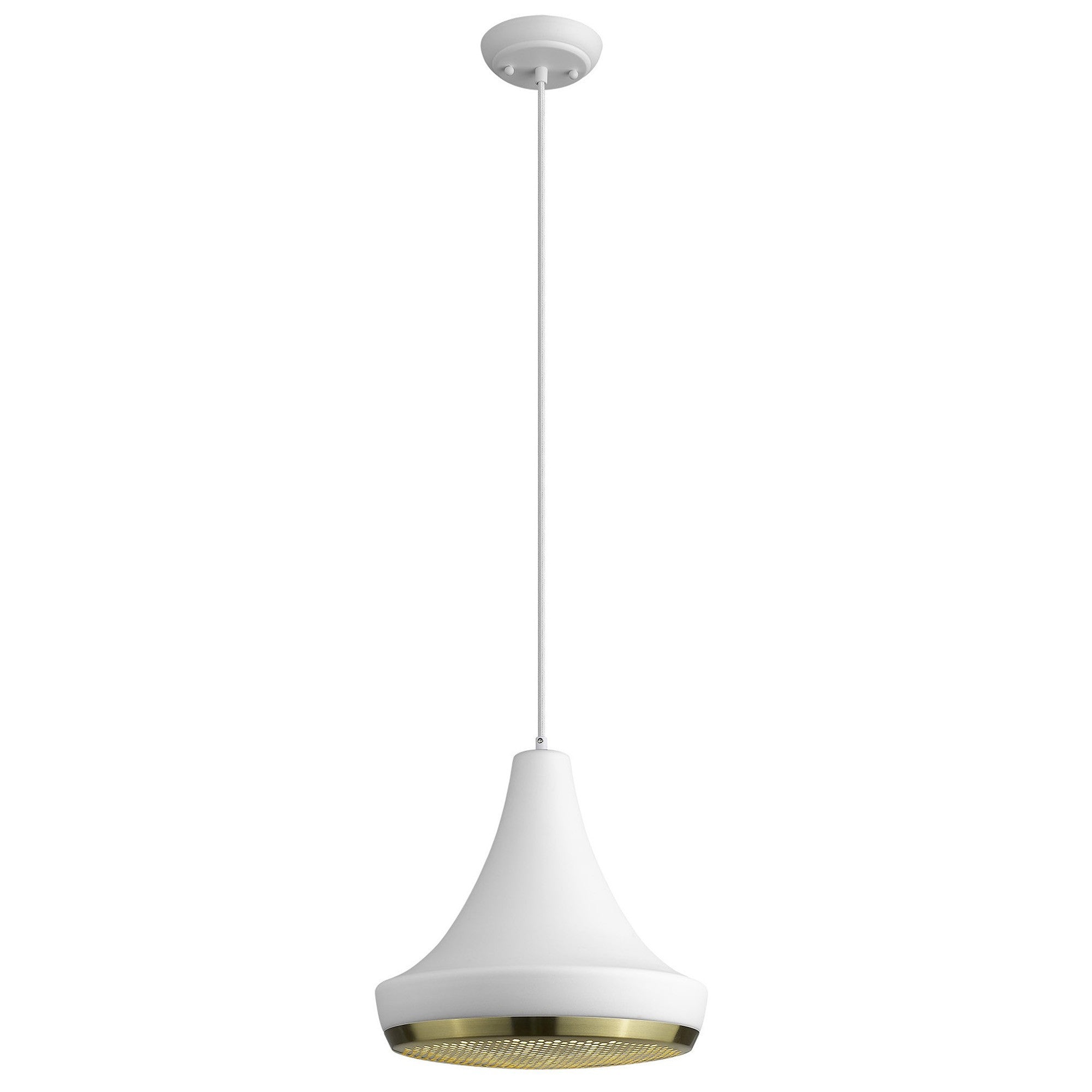Tholos 1-Light White Pendant-Pendants-Hanging Lights-DECOROLALA