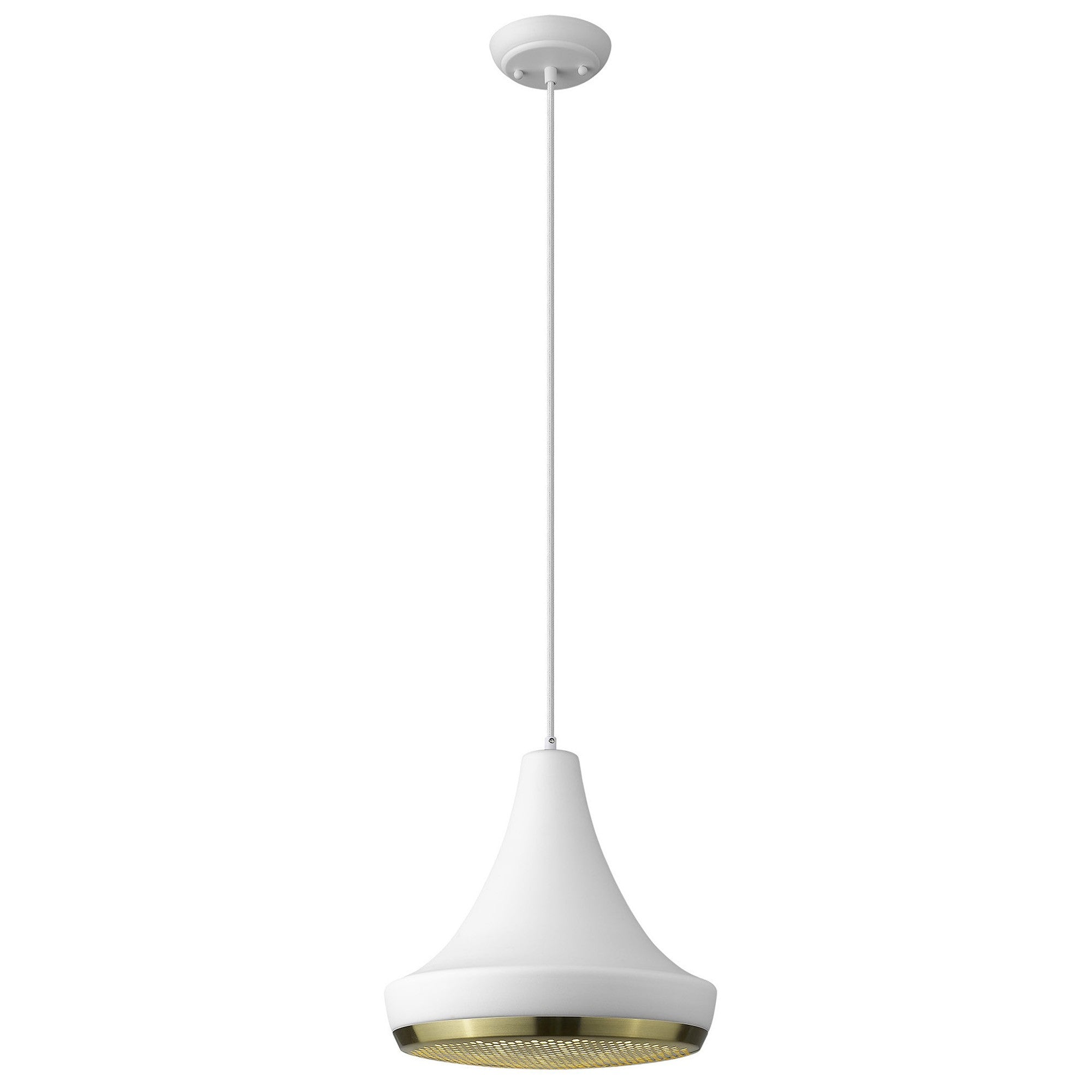 Tholos 1-Light White Pendant-Pendants-Hanging Lights-DECOROLALA