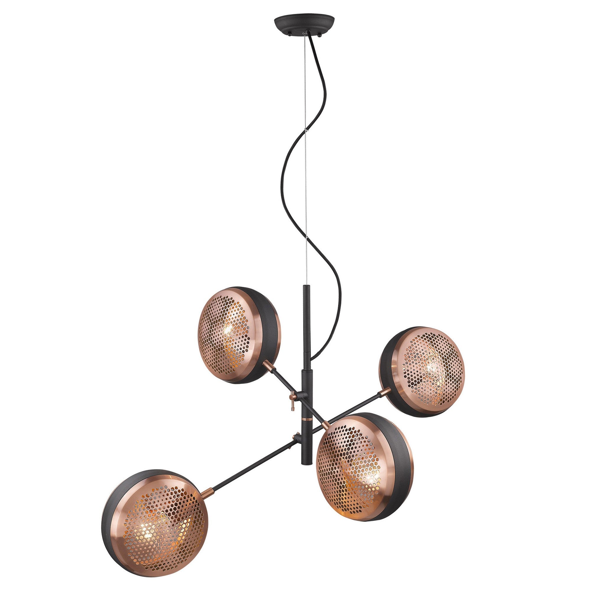 Tholos 4-Light Matte Black Pendant-Pendants-Hanging Lights-DECOROLALA