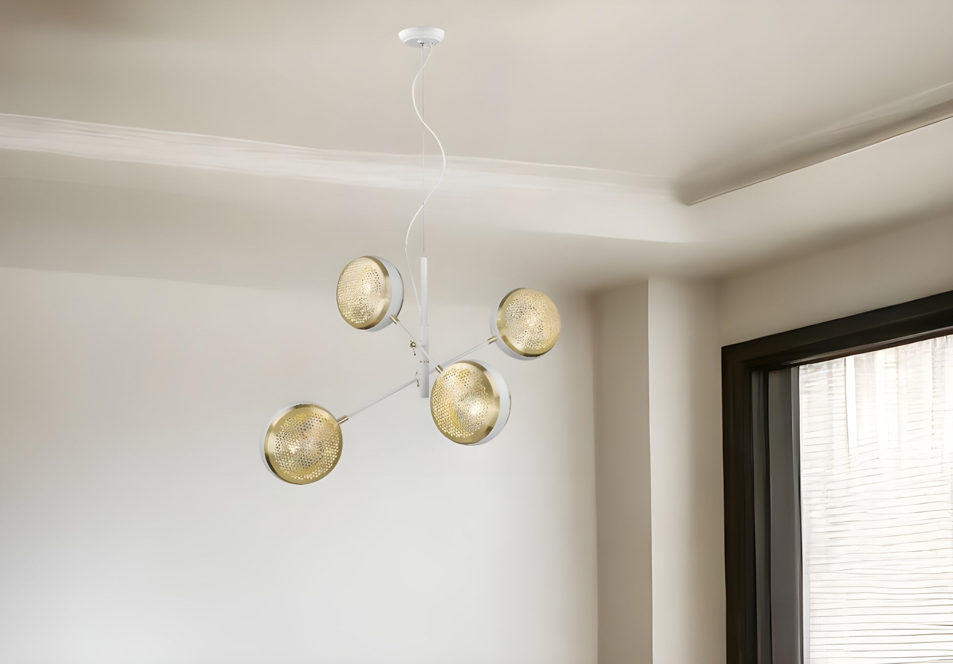 Tholos 4-Light White Pendant-Pendants-Hanging Lights-DECOROLALA