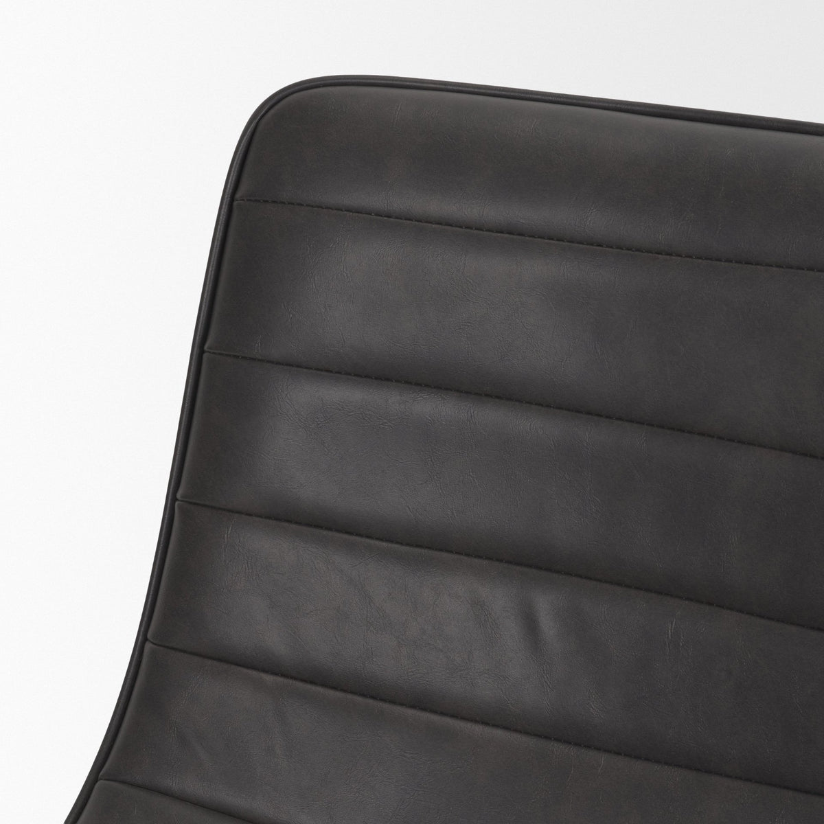 Thornton Solid Back Dining Side Chair | Faux Leather w/ Iron-Dining Chairs-DECOROLALA