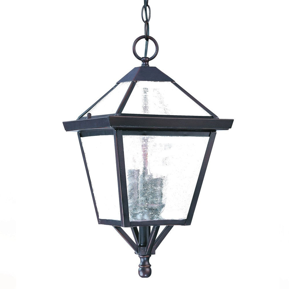 Three Light Bronze Glass Hanging Lantern Light-Outdoor Lighting-DECOROLALA