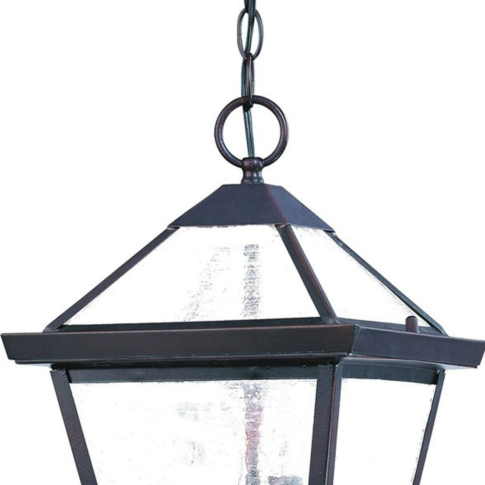 Three Light Bronze Glass Hanging Lantern Light-Outdoor Lighting-DECOROLALA