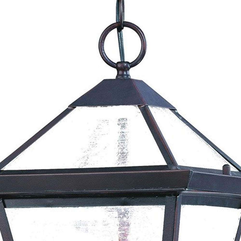 Three Light Bronze Glass Hanging Lantern Light-Outdoor Lighting-DECOROLALA
