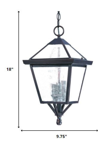 Three Light Bronze Glass Hanging Lantern Light-Outdoor Lighting-DECOROLALA