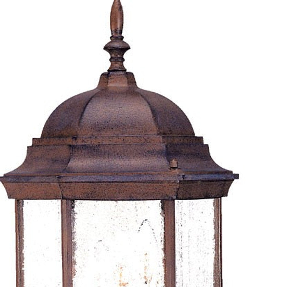 Three Light Brown Domed Textured Glass Lantern Wall Light-Outdoor Lighting-DECOROLALA