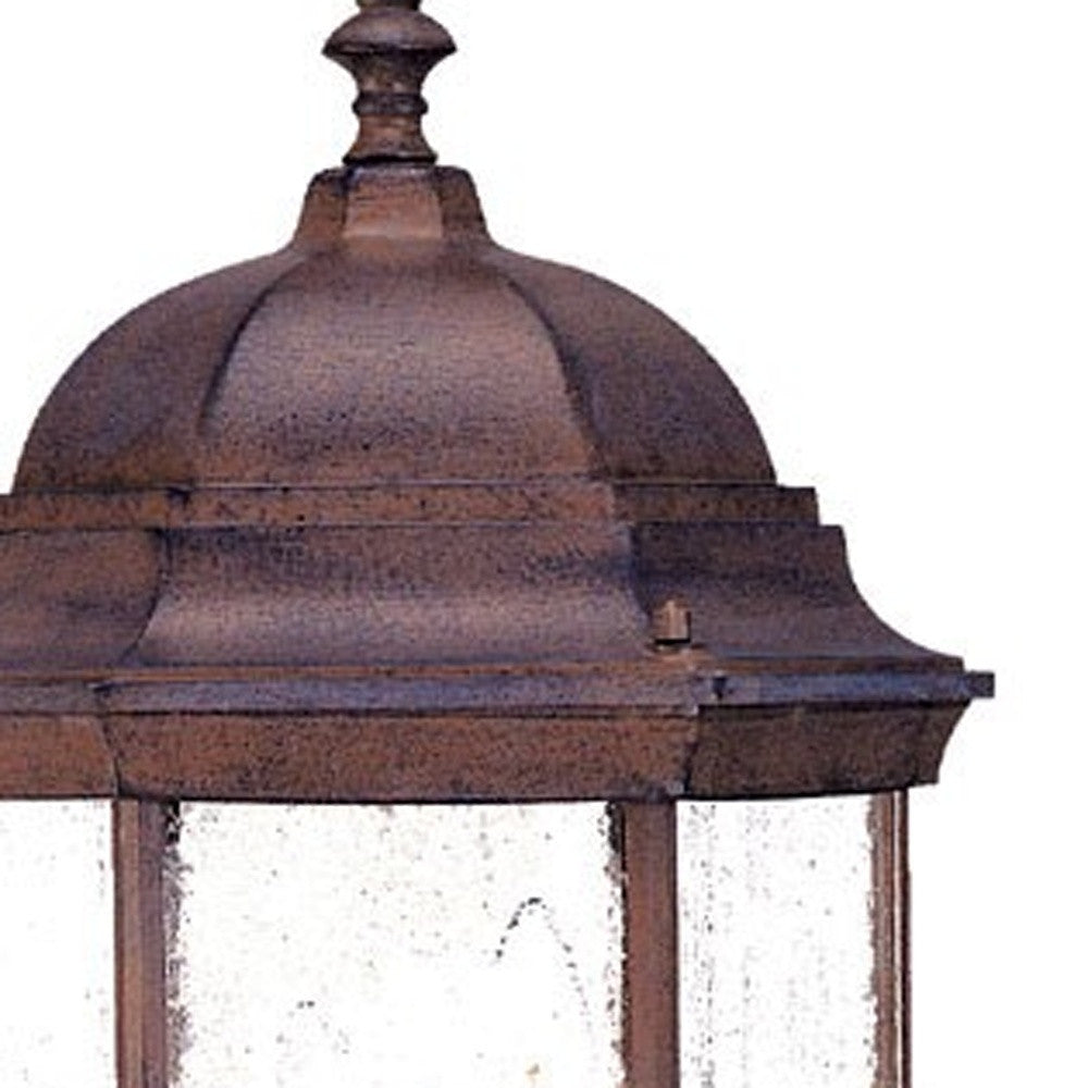 Three Light Brown Domed Textured Glass Lantern Wall Light-Outdoor Lighting-DECOROLALA