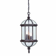 Three Light Dark Brown Eastern Lantern Hanging Light-Outdoor Lighting-DECOROLALA