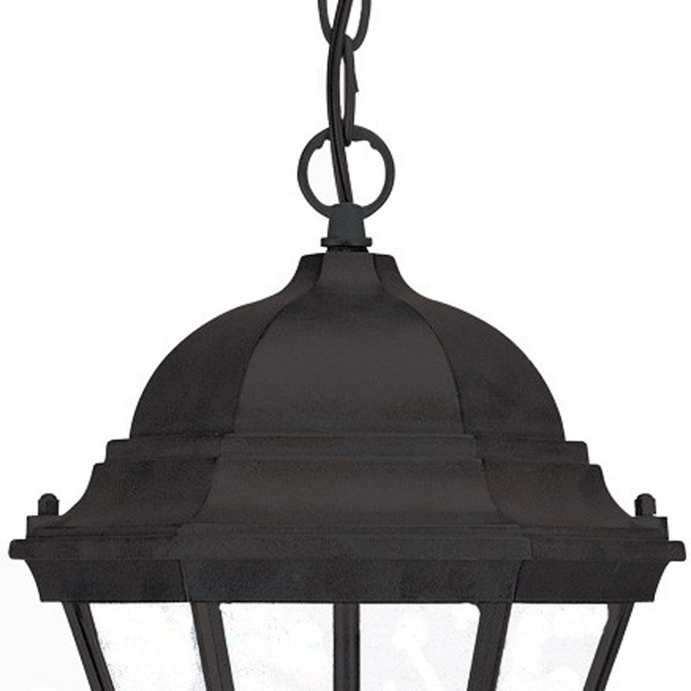 Three Light Matte Black Carousel Lantern Hanging Light-Outdoor Lighting-DECOROLALA