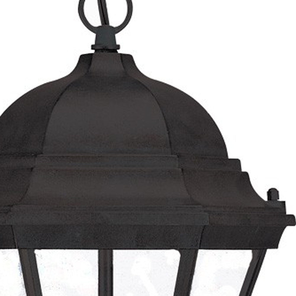 Three Light Matte Black Carousel Lantern Hanging Light-Outdoor Lighting-DECOROLALA