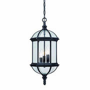 Three Light Matte Black Eastern Lantern Hanging Light-Outdoor Lighting-DECOROLALA