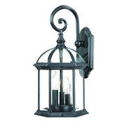 Three Light Matte Black Eastern Lantern Wall Light-Outdoor Lighting-DECOROLALA