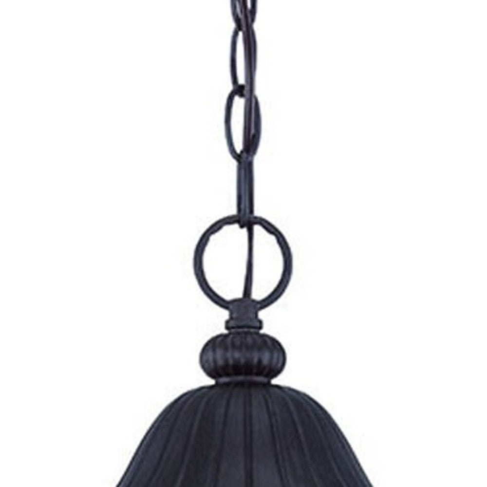 Three Light Matte Black Leaf Detail Hanging Light-Chandeliers-DECOROLALA