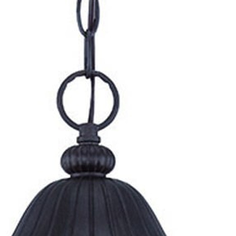 Three Light Matte Black Leaf Detail Hanging Light-Chandeliers-DECOROLALA
