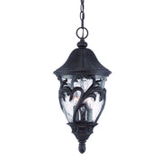 Three Light Matte Black Leaf Detail Hanging Light-Chandeliers-DECOROLALA
